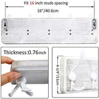 WEBI Coat Rack Wall Mount,5 Triple Hooks for Hanging Coats,16" Hole to Hole,Coat Hooks Wall Mounted,Coat Hanger Wall Hook Rack Rail for Clothes,Jacket,Farmhouse,White - Image 3