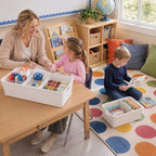 Set of 3 Large Plastic Storage Bins, Removable Adjustable Dividers - Image 6