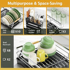 Epicano Dish Drying Rack for Kitchen Counter,Large Capacity,Silver - Image 2