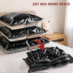 Travel Vacuum Bags for Clothing with Cordless Pump 27 Combo, Black - Image 3