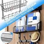 Kaiferty Over The Door Hooks Organizer, Coat Rack Over The Door Storage Hanger Towel Rack, Back of Door Storage Organizer for Bathroom,Bedroom,Kitchen,Office (Black, 4-Tier) - Image 6