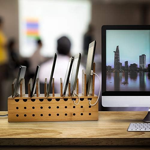 Prosumer's Choice 10 Device Bamboo Cell Phone Charging Stations | Clutter Organizer/Charging Stand for Mobile, iPhone, Laptops & Tablets | Best Mobile Accessories - Image 4