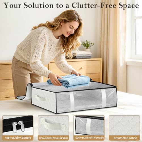 StorageRight Under Bed Storage Bags, 10 Pack, 40L, White - Image 3