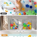 Greentainer 2 Pack Bath Toy Storage Organizer, Large Rustproof Metal Wire Basket, Wall Mounted Hanging Bathtub Holder, Bathroom Shower Caddy for Tub Toys & Toiletries - Image 4
