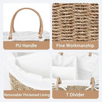 Seagrass Wicker Diaper Caddy,Woven Baby Organizer for Nursery - Image 5