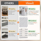 Lifewit 90L Large Laundry Baskets, Laundry Hampers Bags, 3 Pack, Grey - Image 3