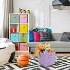 Stero 13x13x13 Inch Fabric Storage Bins 6 Pack Fun Colored Durable Storage Cubes with Handles Foldable Cube Baskets for Home, Kids Room, Closet and Toys Organization Multi Colors - Image 5