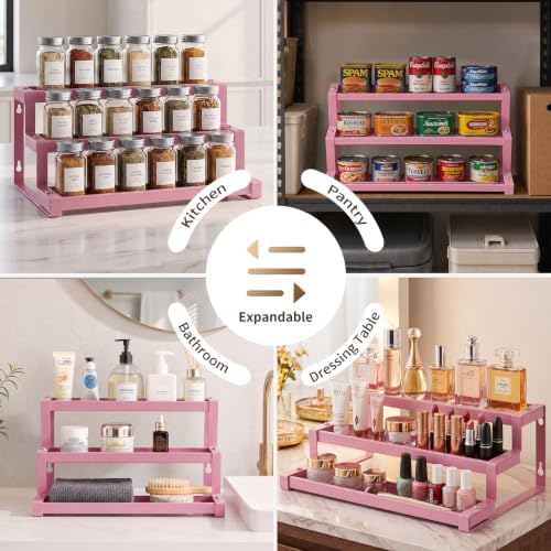 Expandable Spice Rack Organizer for Cabinet, Supports 17.6 lbs Per Tier - Image 6