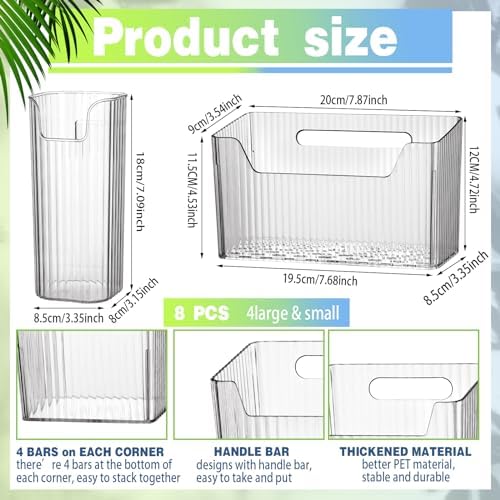 SiliFine 8 Pcs Cabinet Door Organizer Bin Wall Mount Organizer,3.35'',White - Image 2