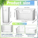 SiliFine 8 Pcs Cabinet Door Organizer Bin Wall Mount Organizer,3.35'',White - Image 2