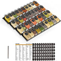 SpaceAid Spice Drawer Organizer with 40 Spice Jars, 386 Spice Labels, 4 Tier Seasoning Rack Tray Insert for Kitchen Drawers, 18.5" Wide x 17.5" Deep by SpaceAid