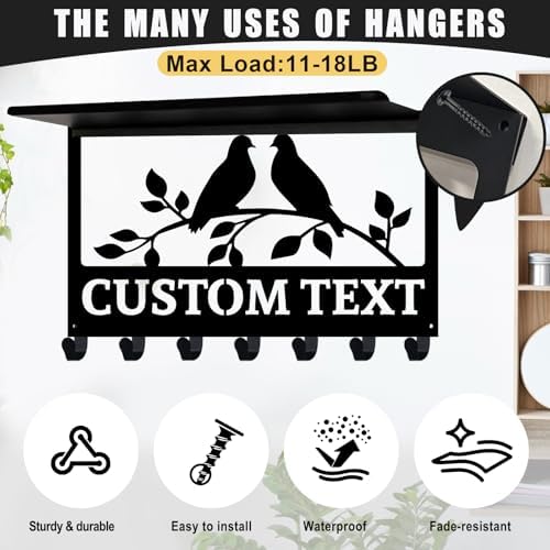 Dyoart Custom Key Holder Wall Mount with Shelf, Wedding Gift for Couples - Image 3