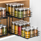 RCHYFEED 2 Tier Pull Out Spice Rack for Cabinet,7.5" Wx10.5 Dx9.5 H by RCHYFEED