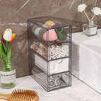FABROK Clear Hair Accessory Organizer Box with 4 Drawers, Plastic - Image 7