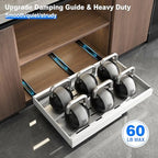Mustorn 2 Pack Pull Out Cabinet Organizer, Expandable Slide Out Drawers for Kitchen Cabinets Peel and Stick Pullout Drawer Heavy Duty Sliding Shelves for Cupboard, Pantry, Bathroom(16.5" Deep, White) - Image 5