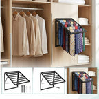 Wall Mounted Tie Rack Organizer, Metal Tie Rack Holds Up to 58 Ties, Adjustable Angle Tie Holder for Closet,Tie Organizer Wall Mounted, Suitable for Ties, Scarves and Belts Organization (Black) - Image 6
