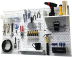 Wall Control Pegboard Organizer 4 ft. Metal Pegboard Standard Tool Storage Kit & Pegboard Paper Towel Holder and Dowel Rod Pegboard Shelf Assembly for Pegboard and Slotted Tool Board – White - Image 2