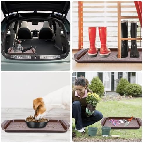 Boot Mats for Entryway 3 Pack Shoe Tray for Entryway Indoor Under Sink Tray for Garden, Bedroom, Entrance Area, Garage Boot Mat,Pink - Image 3