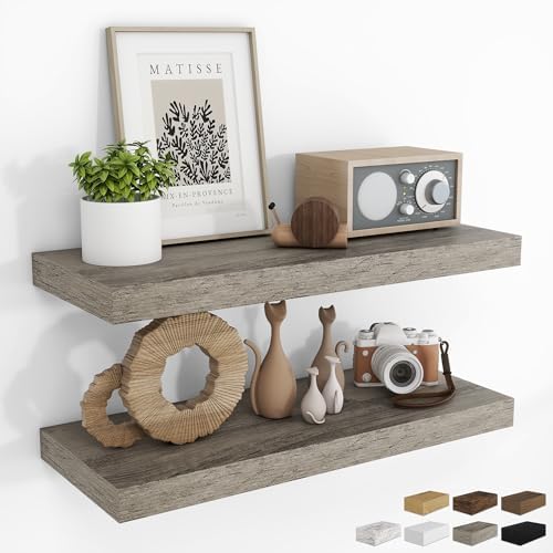 RICHFOCUS Bathroom Floating Shelves for Wall 2Pack|Grey|28" L by RICHFOCUS
