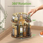 Across-Star Lazy-Susan-Spice-Rack -Organizer For Cabinet With Adjustable Height, 12 inch Rotating Seasoning Holder Spice Organization For Pantry, 2-Tier Kitchen Counter Shelf Countertop Organizer - Image 6