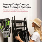 TIDYME Garage Tool Organizer Wall Mount, 96", 6 Racks 12 Hooks, 600 lbs - Image 3
