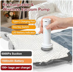 Vacuum Storage Bags with Portable Electric Pump,Space Saver Sealer Bags, Airtight Compression Bags for Clothes, Pillows, Comforters, Blankets, Bedding (15 Pack) - Image 6