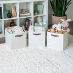 OrganiHaus 12x12 Cube Storage Bins, Set of 4 - Fabric Storage Cubes - Image 4