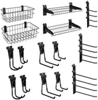 24Pcs Slatwall Accessories Set with Slatwall Baskets, Shelves, Hook by BOBIBAN