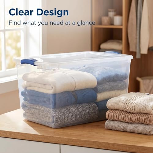66 quarts of transparent storage box, stackable containers, 2 pieces set - Image 3