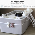 Lily Miles Baby Diaper Caddy - Organizer Tote Bag for Infant Boy or Girl - Baby Shower Basket - Nursery Must Haves - Registry Favorites - Newborn Caddie Car - Gray/Gray, Extra Large - Image 2