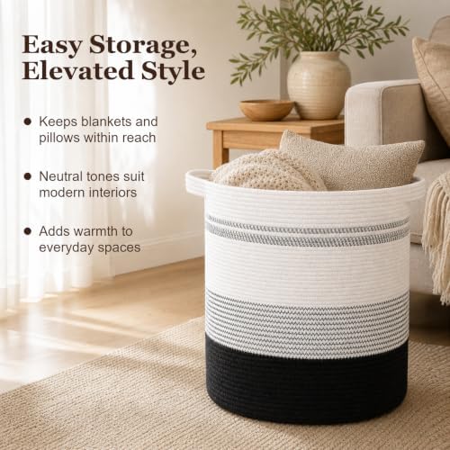 OIAHOMY 80L Laundry Basket Laundry Hamper Nursery Hamper Gradient Dark - Image 3