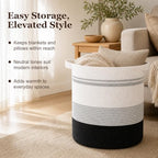 OIAHOMY 80L Laundry Basket Laundry Hamper Nursery Hamper Gradient Dark - Image 3