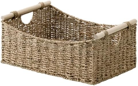 StorageWorks Large Wicker Baskets with Handles, Seagrass Basket, 1-Pack by StorageWorks