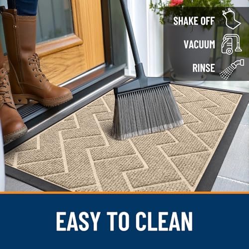 OLANLY Front Door Mat Outside 59x34, All-Season Absorbent Rubber Doormat - Image 6