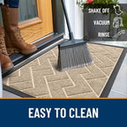OLANLY Front Door Mat Outside 59x34, All-Season Absorbent Rubber Doormat - Image 6