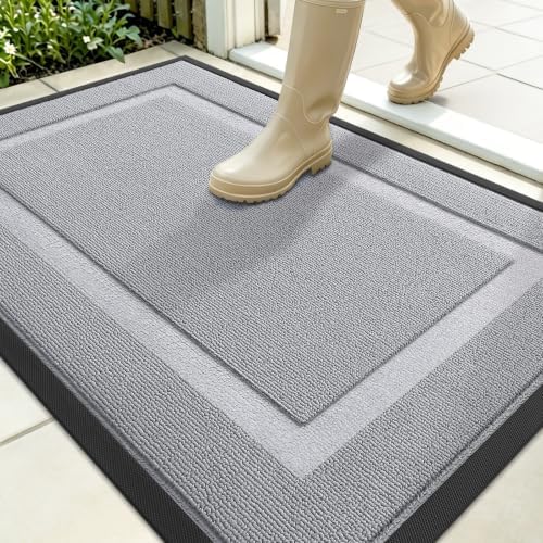 OLANLY Front Door Mat Outside 35x23, All-Season Heavy-Duty Rubber Doormat by OLANLY