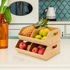 2 Set Bamboo Storage Bin, Pantry Organization and Storage Baskets, Kitchen Organization, Potato and Onion Storage Bin - Ideal for Pantry, Countertop, and Vegetable Storage - Image 5