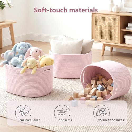ECDYQXVU 15x10x9 Inch Woven Cotton Rope Storage Basket, 2 Pack - Image 5