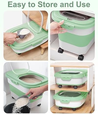 20-30 Lbs Rice Storage Container,Collapsible Food Storage Container - Image 4