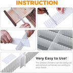 ALBAD Plastic Drawer Dividers Adjustable Drawer Organizer Dividers Separator for Tidying Clutter/Cutlery/Underwear/Socks/Clothes/Dresses/Boxes/Bins in Kitchen Bathroom Bedroom Office - Image 3