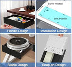 SVNNELP Under Desk Table Drawer Storage Organizer,3 Pack Large & Medium & Small Slide Out Desk Drawers - Hidden Desktop Organizer,Adhesive Storage Pencil Tray Under Table(BLACK/LMS) - Image 6