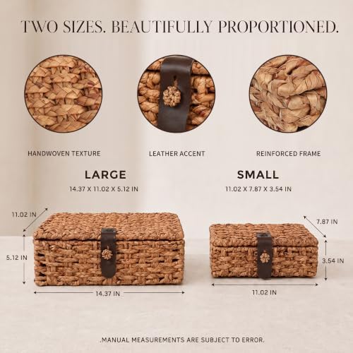 Decorative Woven Boxes with Lids for Shelf Decor Livingroom Organization - Image 3
