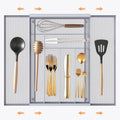 Sedegn Silverware Organizer Metal Mesh, Large Drawer Organizer, Utensil Cutlery Tray for kitchen drawers, Expandable Flatware Organizer with 8 Compartment Silver 11.6"~20" x 17.3" by sedegnhome