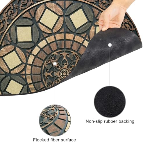 CHICHIC Entrance Door Mat Large 24 x 36 Inch Entry Way Doormat Front Door Rugs Outdoors Heavy Duty Welcome Mat Non Slip Rubber Back Low Profile for Garage, Patio, High Traffic Area, Coffee - Image 4