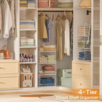Yociyoga 4 Tier Stackable Closet Organizers and Storage Shelves, Foldable Closet Shelf Organizer System, Stackable Storage Bins Drawers for Clothes Organizer System, White（Patent No. 30022416） - Image 4