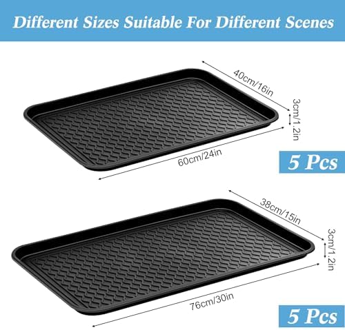 Yungyan 10 Pcs 2 Sizes Multi Purpose Large Boot Trays Waterproof Shoe Tray - Image 2