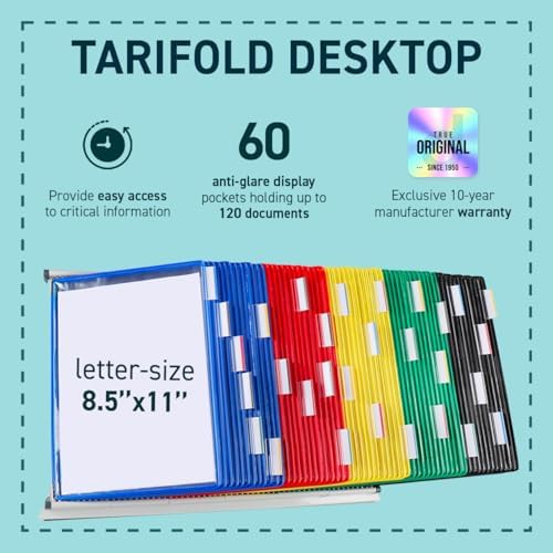 Tarifold Desktop Reference Display System, 60 Pockets, Assorted Colors - Image 2
