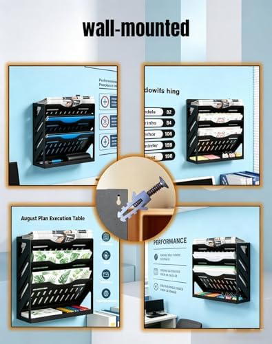 Yuxh 13" 4-Tier Clamp-On Desk Shelf, Metal File Organizer - Image 5