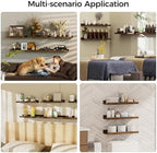 upsimples 12 Pack Wooden Floating Shelves, Wall Storage Decor Shelf for Bathroom, Bedroom, Living Room, Kitchen, Office and Laundry Room, Wall Mounted Display Hanging Shelf, Brown - Image 5