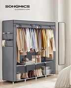 SONGMICS Portable Closet with Cover, 4 Hanging Rods and Shelves - Image 2